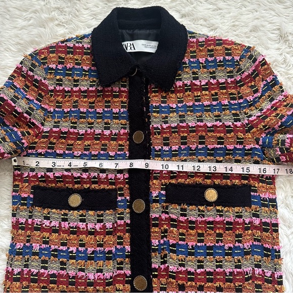 Zara Jacket Textured Cardigan Cropped Blazer Bloggers Favorite Multicolor Sz XS - Picture 11 of 13
